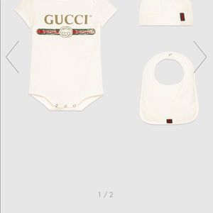 Authentic Baby Gucci logo cotton gift set
